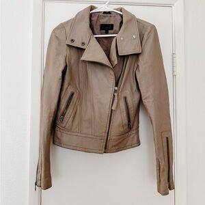 Mackage For Aritzia Brown Leather Moto Jacket